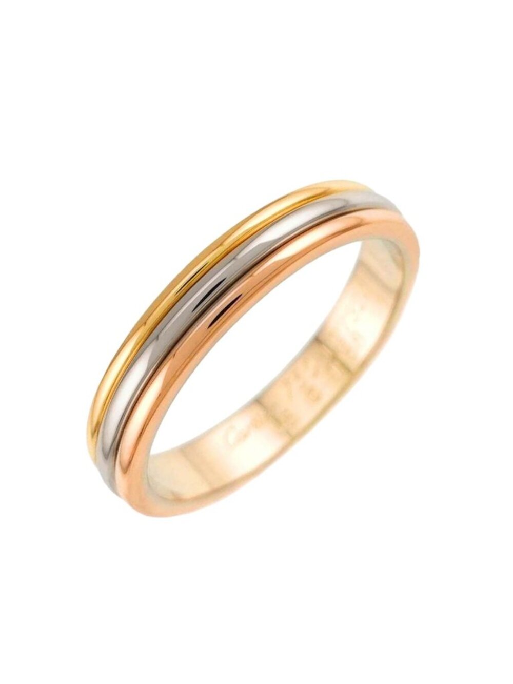 Cartier Vendome 58 Ring 18k Yellow Gold WG PG Three 750